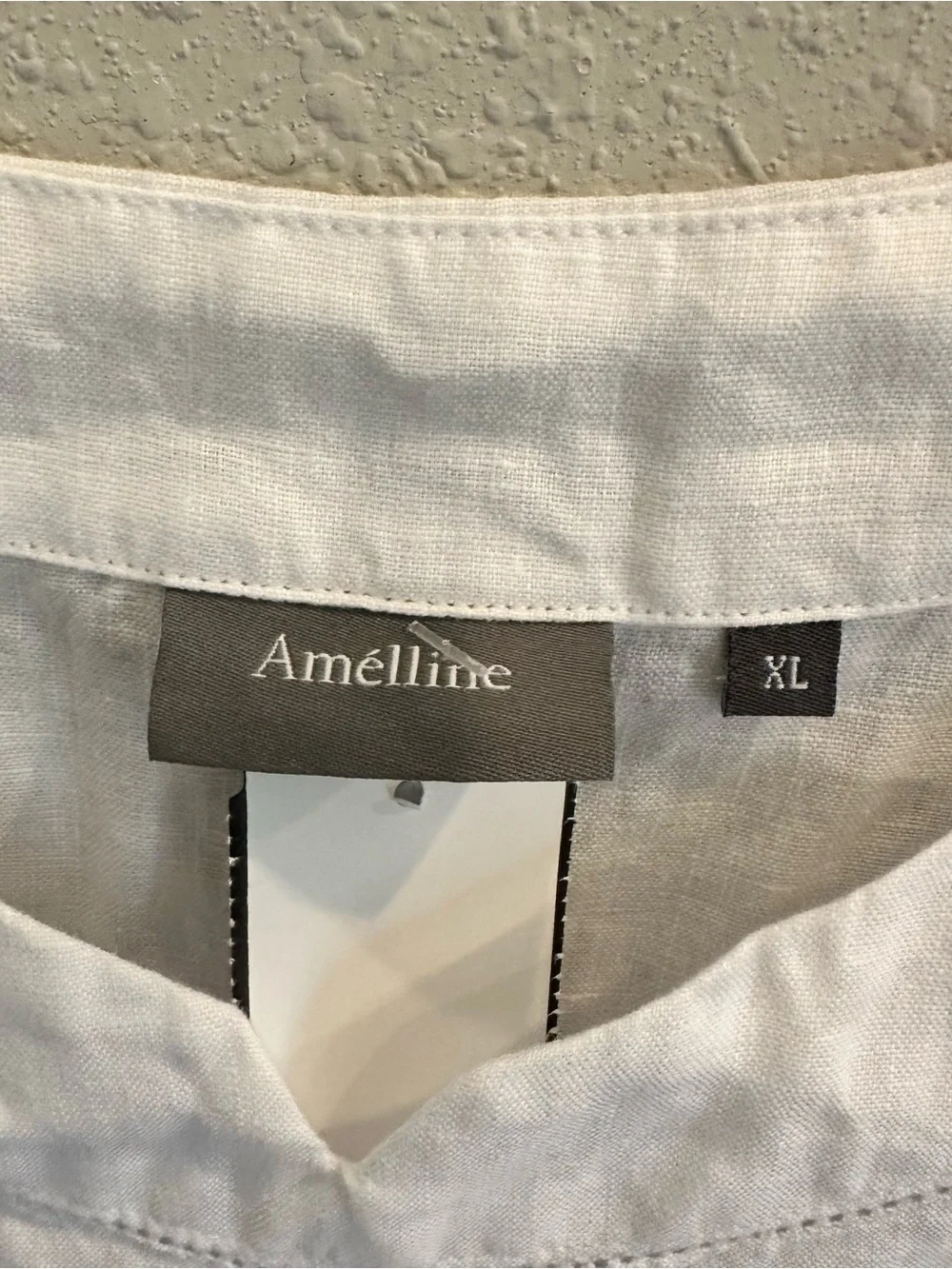 Amelline 100% Linen White Sleeveless Tank Top Blouse Size XL Coastal Core - Picture 4 of 4